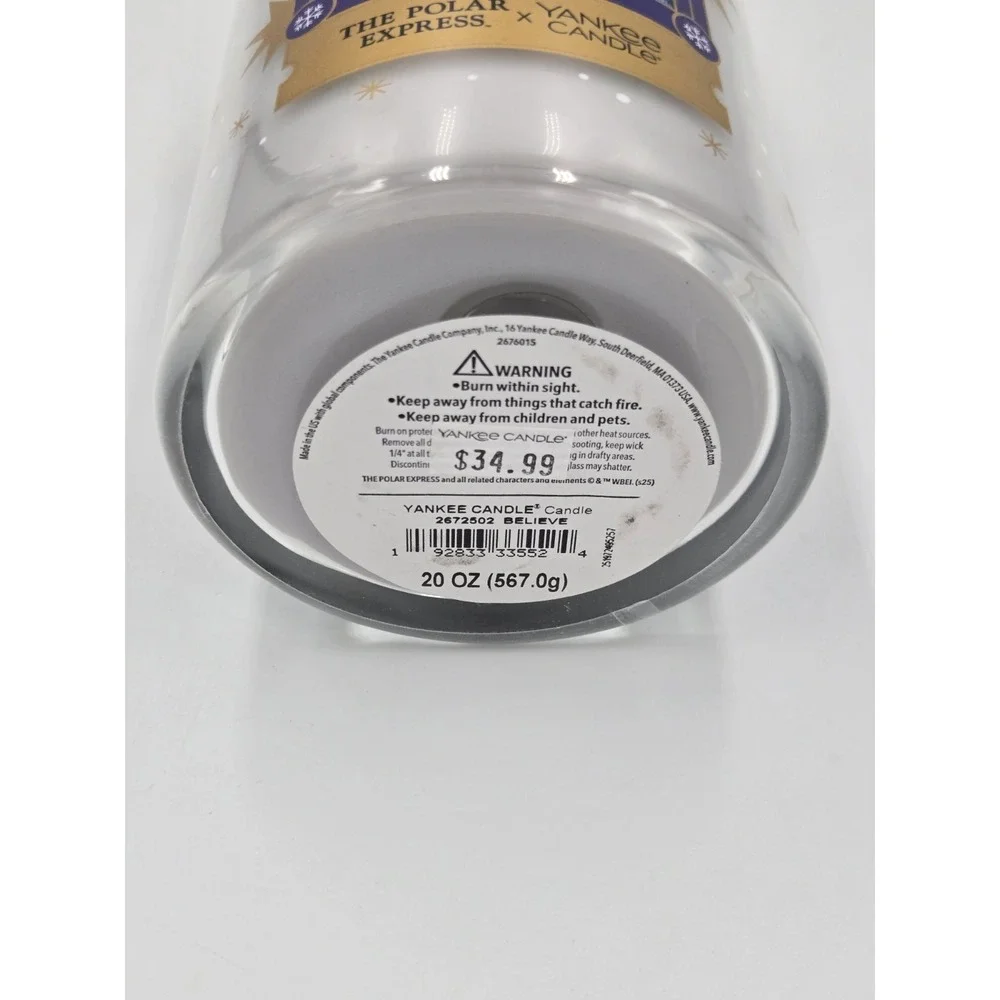 Polar Express Yankee Candle Believe Cardamon & Ginger 20 Oz‎